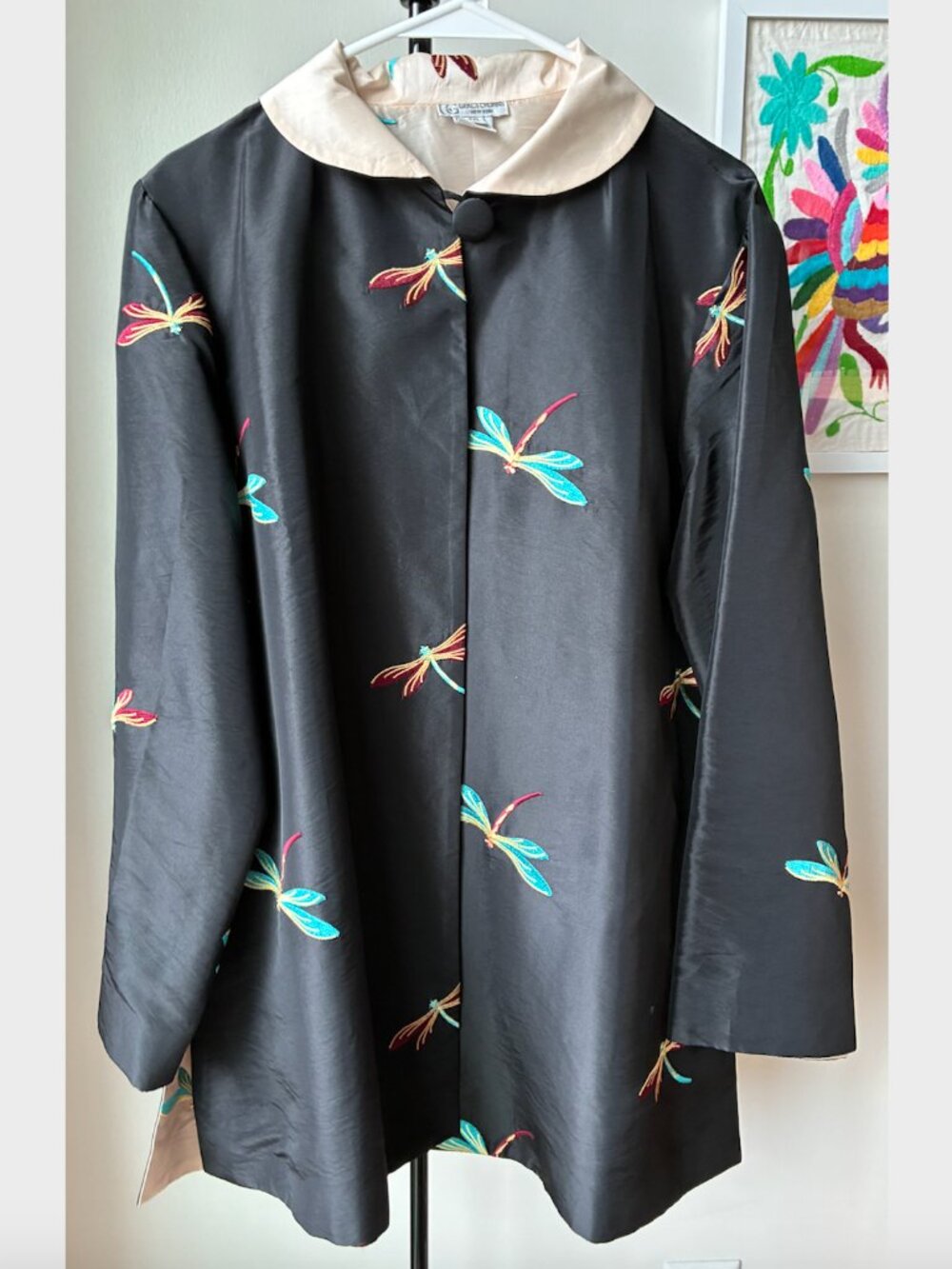 Grace Chuang Vintage Embroidery Dragon Fly Jacket - Size XXL